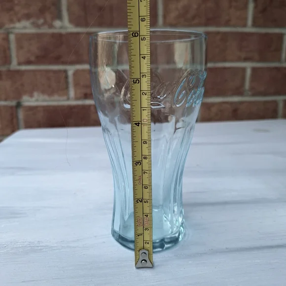 Coca Cola Glasses Vintage Green Colored Glass Drinking Coke Logo Collectible 3 - Picture 10 of 16